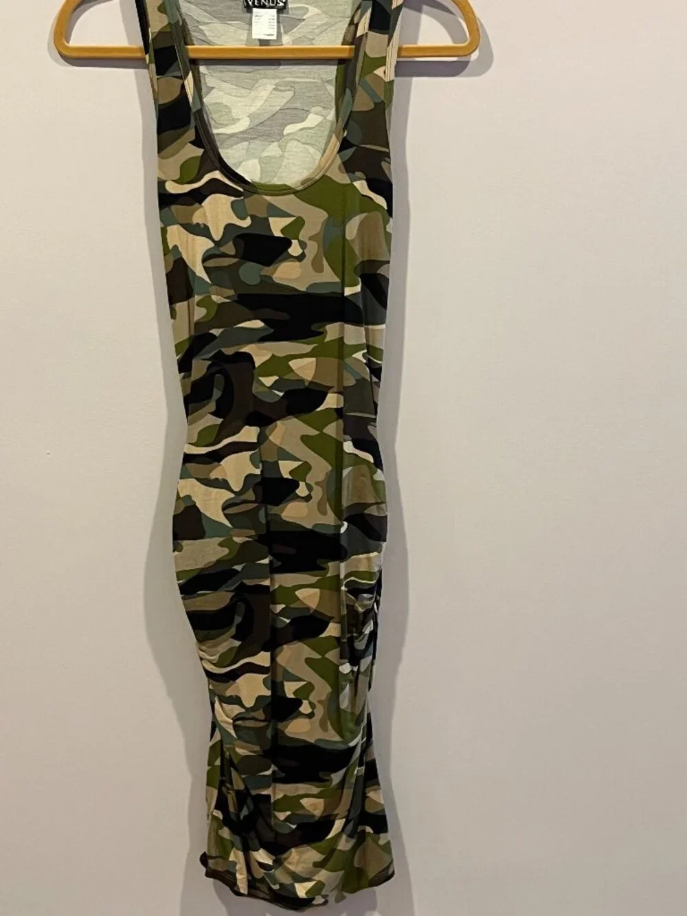 Women's Venus Camouflage Side Ruched Midi Dress Size S